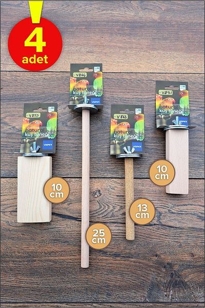 Vixpet Venty 4 Pieces Natural Parrot Perches - Budgie/Forpus/Sevda/Heaven Set M113