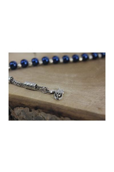 RD EKOAVM 8 Mm Blue Hematite Zaza Rosary - Tuğra Tip Rosary Rdt2386