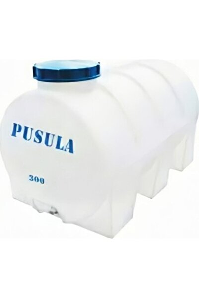 PUSULA SU DEPOLARI Polietilen 300 Lt Beyaz Yatay Su Deposu / Vanalı