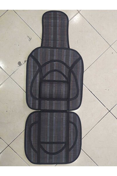 BTM OTOMOTİV Oto Hasır Bambu Minder Ön İkili Takım Bel Destekli Terletmez WF-1811