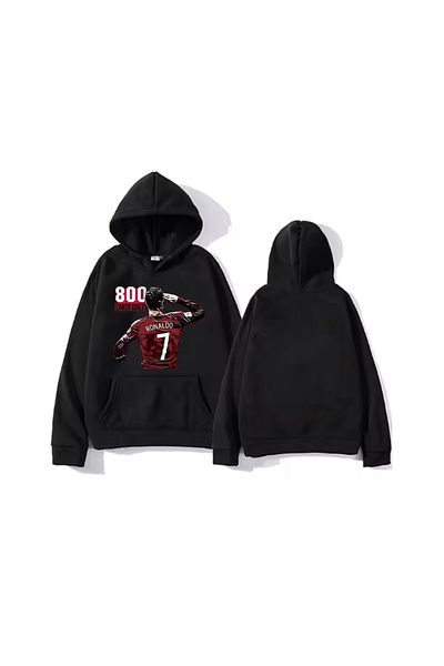 LA GULER Ronaldo εμπριμέ Unisex κουκούλα με κουκούλα - Φούτερ από βαμβάκι με 3 κλωστές