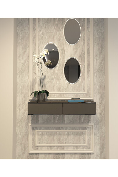 MOBİLYA GEZEGENİ MOBİLYA GEZEGENİ AMBER DRESUAR ANTRASİT - GÜMÜŞ 90 CM