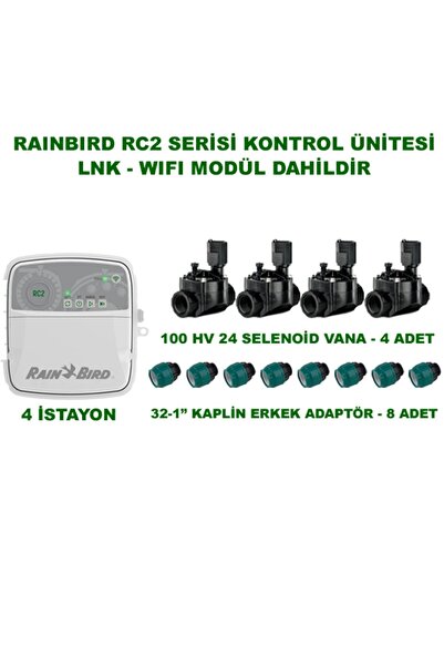 Rainbird Rc2-4 İstasyon İç Mekan Kontrol Ünitesi 100 hv Selenoid Vanalı Set