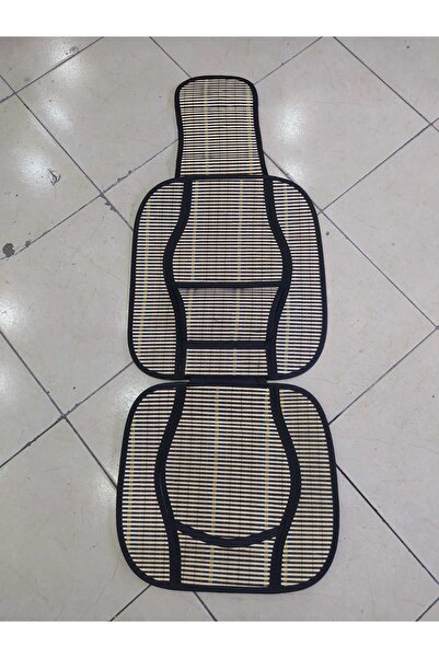 BTM OTOMOTİV Oto Hasır Bambu Minder Ön İkili Takım Bel Destekli Terletmez WF-1022 SİYAH