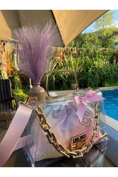AREV BAGS Colorful Transparent Bag with Chain Strap