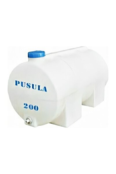PUSULA SU DEPOLARI Polietilen 200 Lt Beyaz Yatay Su Deposu / Vanalı