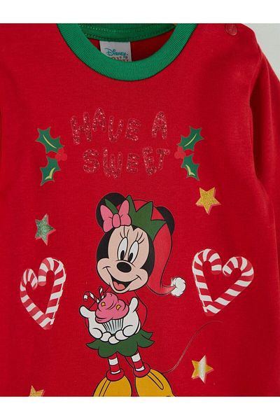 Minnie Mouse طقم بدلة وبنطلون للفتيات الصغيرات المرخصة مكون من قطعتين 19991