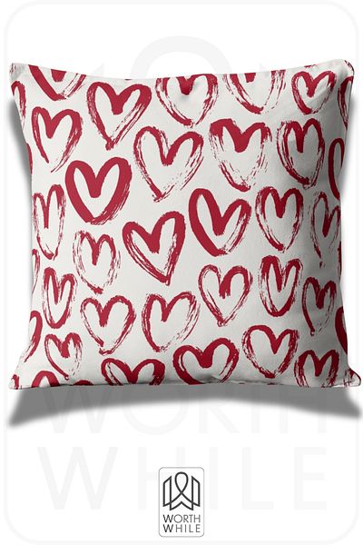 WorthWhile White Throw Pillow Pillow Case with Heart