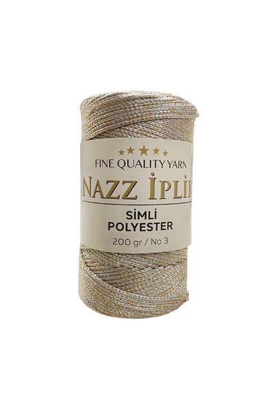 Nazz Νήμα Πλεξίματος Χειροποίητο Μακραμέ από Πολυεστέρα με Γκλίτερ 200 γρ.