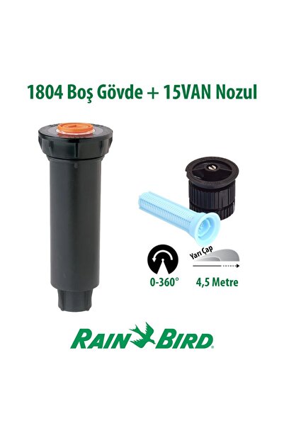 Rainbird 15VAN Sprey Nozulu 4,5 Mt. ve 1804 Profesyonel Sprey Gövde Seti