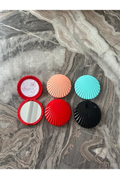 The Byzia 5 Adet Makyaj Cep Aynası İstiridye Şeklinde Cep Aynası