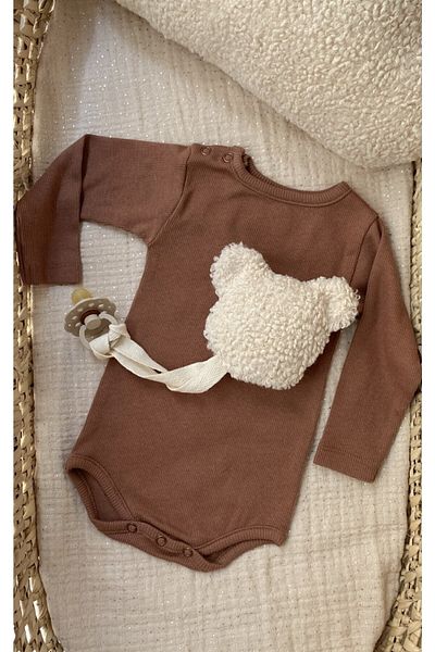 bohemoon Teddy Bear Pacifier Strap Cream