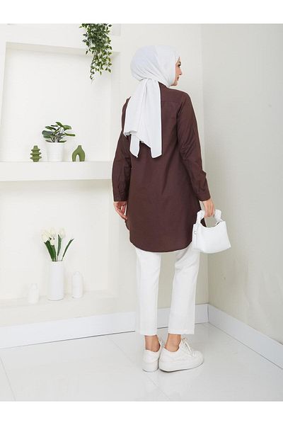 ensade Long Sleeve Woven Shirt Tunic