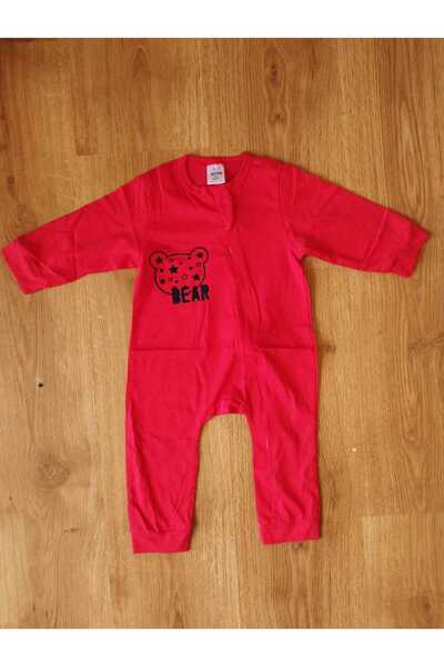 Newteam Bear Picture Pattern - Long Sleeve Crew Neck Baby Jumpsuit 100% Cotton
