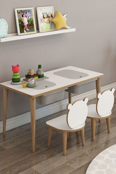 moniev Çocuk Oyun Etkinlik Çalışma Masası Arkalıklı