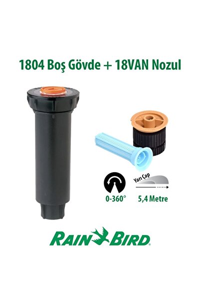 Rainbird Rain Bird 18VAN Sprey Nozulu 5,4 Mt. ve 1804 Profesyonel Sprey Gövde...