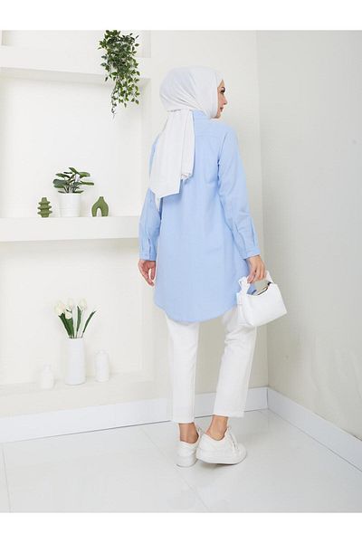 ensade Long Sleeve Woven Shirt Tunic