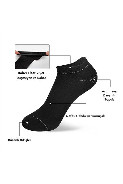 BUST SOCKS 10 чифта памучен икономичен комплект черно-бели спортни чорапи за бягане