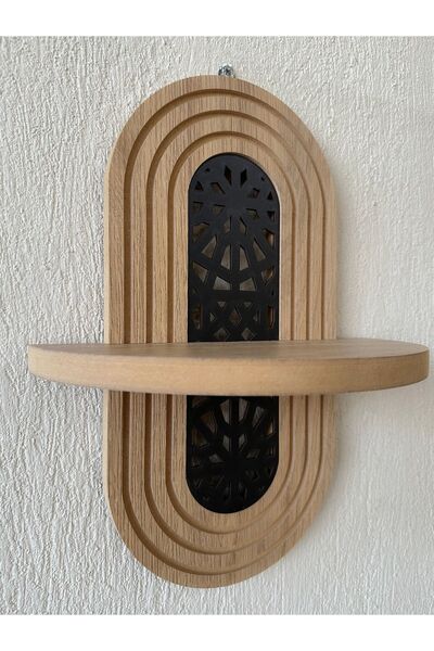 Step and Maker Raft de perete din lemn cu model (MDF)