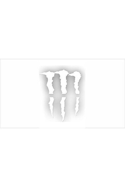 İŞCAN MOTOR Beyaz 30x21 Cm Monster Pençe Oto Sticker Araba Far Sticker