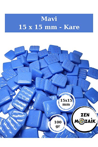 Zen Mozaik Sanatsal Mozaik Çalışmalarınız için 15x15 mm - Kare Cam Mozaik Taş...