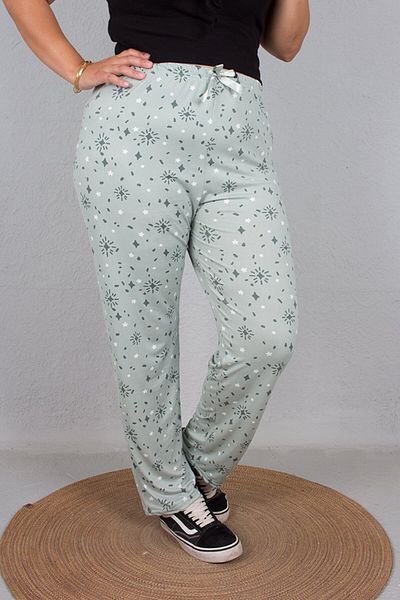 Truva XXL Patterned Large Size Cotton Viscose Pajama Bottoms