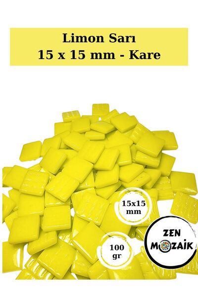Zen Mozaik Sanatsal Mozaik Çalışmalarınız için 15x15 mm - Kare Cam Mozaik Taş...