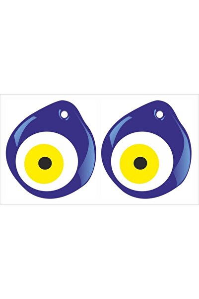 İŞCAN MOTOR 2 Adet Nazar Boncuğu Sticker 7cm Oto Sticker Araba Sticker
