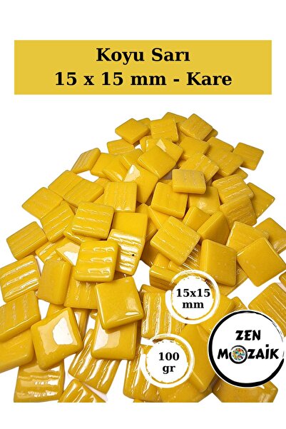 Zen Mozaik Sanatsal Mozaik Çalışmalarınız için 15x15 mm - Kare Cam Mozaik Taş...