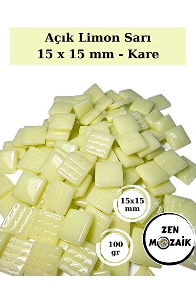 Zen Mozaik Sanatsal Mozaik Çalışmalarınız için 15x15 mm - Kare Cam Mozaik Taş...