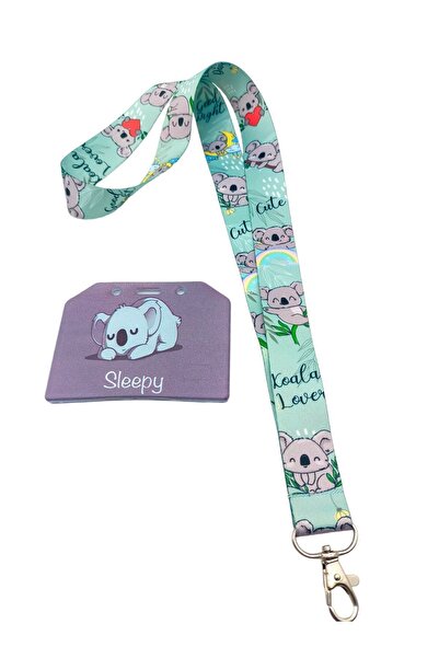 CİCCİBİCCİSHOP Love Koala Boyun Askı Ipi Ve Gri Koala Kart Tutucu