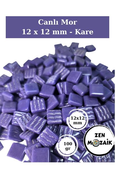 Zen Mozaik Sanatsal Mozaik Çalışmalarınız için 12x12 mm - Kare Cam Mozaik Taş...