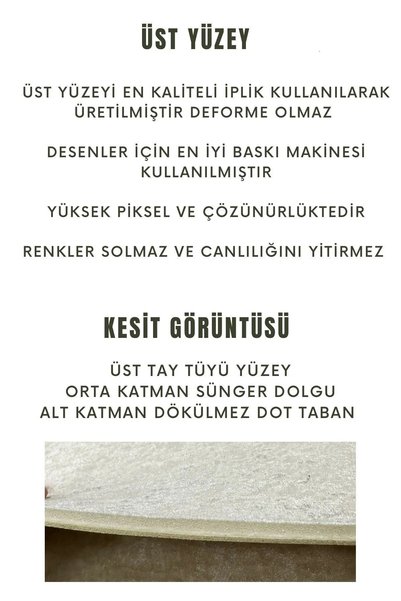 simenteks Dijital Baskı Yıkanabilir Kaymaz Taban Leke Tutmaz Yolluk Kilim Salon Mutfak Halısı