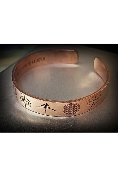 DA Cooper Design Copper Bracelet Symbol & Number Sectional 25-30 Gr Copper Bracelet