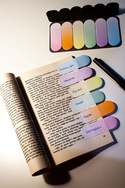 Paste Notes Pastel Colored Book Page Marker 6 Colors