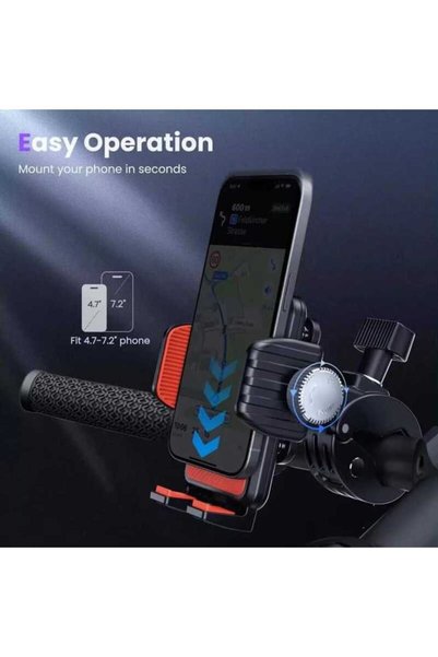 Asfal HandleBar Motorcycle and Scooter Bike Phone Holder - Anti-shake with Connection