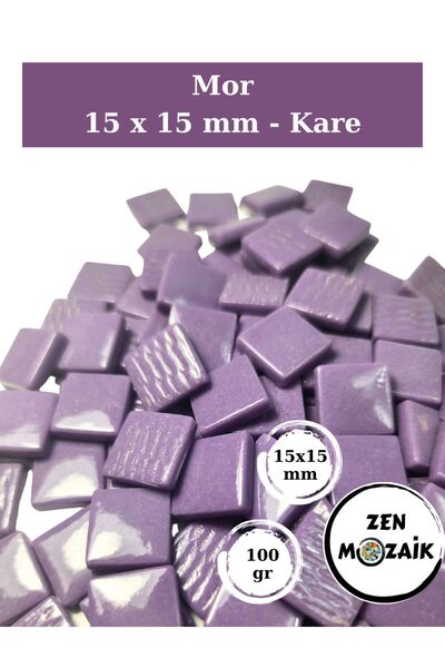 Zen Mozaik Sanatsal Mozaik Çalışmalarınız için 15x15 mm - Kare Cam Mozaik Taş...
