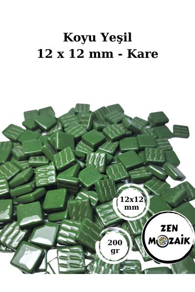 Zen Mozaik Sanatsal Mozaik Çalışmalarınız için 12 x12 mm - Kare Cam Mozaik Taşı
