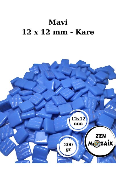 Zen Mozaik Sanatsal Mozaik Çalışmalarınız için 12 x12 mm - Kare Cam Mozaik Taşı