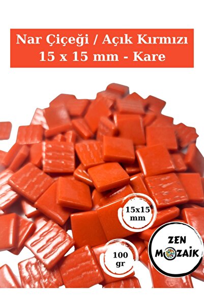 Zen Mozaik Sanatsal Mozaik Çalışmalarınız için 15x15 mm - Kare Cam Mozaik Taş...