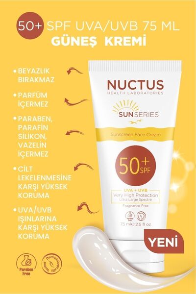 Nuctus 50+ SPF Sunscreen - Uva/Uvb 75 ml