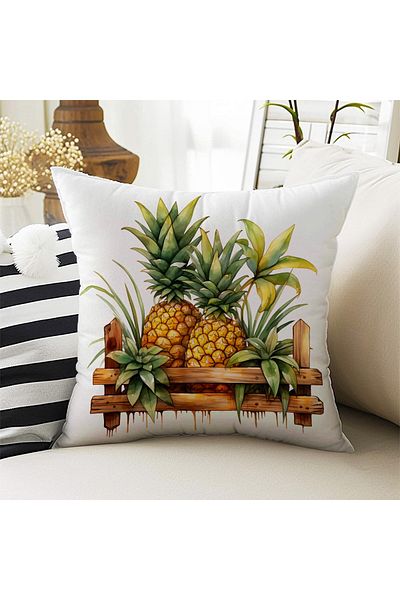 Else Dekor Model DS02 Husă de pernă digitală cu model de ananas cu două fețe