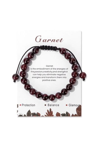 DOĞAL TAŞ CENNETİ 8mm Natural Stone Beads Adjustable Bracelet - Braided Rope, Special Design for Women and Men