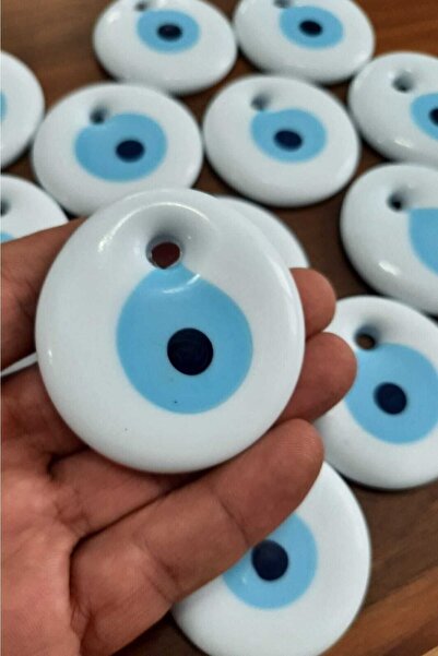 ella'nın çarşısı 5 cm Alb - Obiect decorativ din sticlă, mărgele perforate, o...