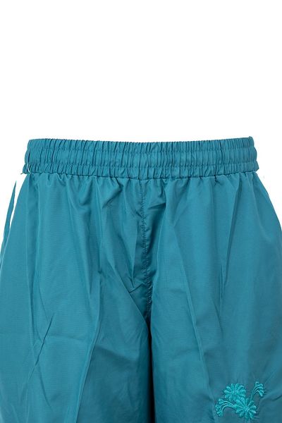 Oppland Pantaloni scurți de baie brodați pentru femei - talie elastică, buzunare cu șireturi, țesătură confortabilă hidrofugă