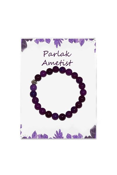 DOĞAL TAŞ CENNETİ Bright Purple Amethyst - Nature Jewelled Bracelet