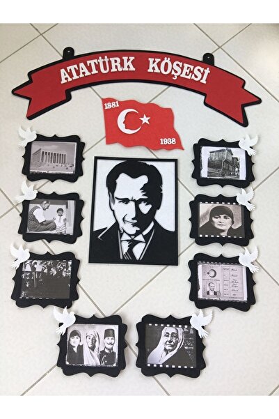Aydede Oyunevi Resimli Atatürk Köşesi Panosu Keçe / Atatürk Köşesi Okul Öncesi Ilkokul Hazır