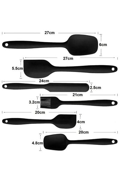 OSMEY 6 Pieces Heat Resistant Fireproof Nonstick Silicone Spatula Set | Set of 6 Silicone Spatulas Bpa Free