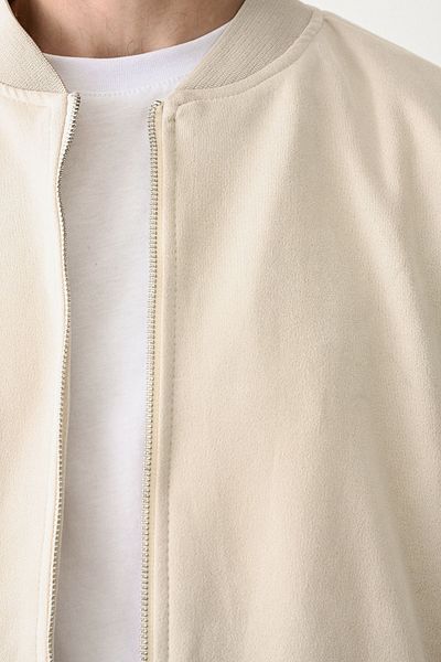 İLKCET MODA Ανδρικό παλτό με φερμουάρ με λαιμόκοψη V