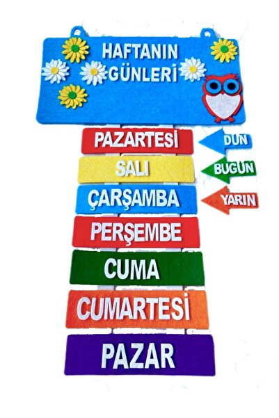 Aydede Oyunevi لوحة أيام الأسبوع لمرحلة ما قبل المدرسة لوحة أنشطة اللباد